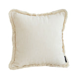 NNEAGS 45cm Creamy White Home Aesthetic Chenille Texture Tassel Square Throw pillow
