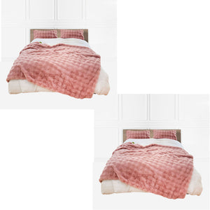 NNEAGS 2X 200cm Pink Fur Fuzzy Super Soft and Cozy Fluffy Throw Blanket