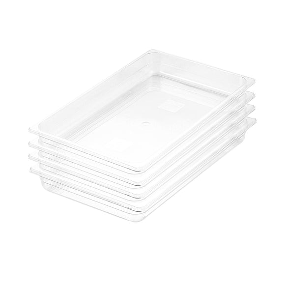 NNEAGS 65mm Clear Gastronorm GN Pan 1/1 Food Tray Storage Bundle of 4