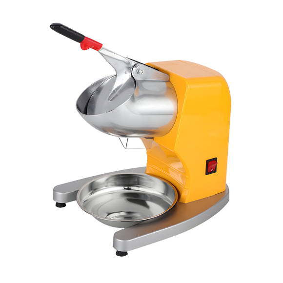 NNEAGS Ice Shaver Electric Stainless Steel Ice Crusher Slicer Machine Commercial Yellow