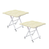 NNEAGS 2X White Minimalist Cat Ear Folding Table Indoor Outdoor Portable Stall Desk Home Decor
