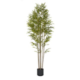 NNEAGS 240cm Lucky Bamboo Tree Bambusa Vulgaris Artificial Plant w/ 7 Branches Home Accent Decor