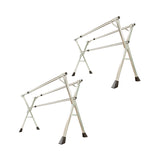 NNEAGS 2X 2.4m Portable Standing Clothes Drying Rack Foldable Space-Saving Laundry Holder 3 Poles