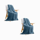 NNEAGS 2X  Blue Throw Blanket Warm Cozy Double Sided Thick Flannel Coverlet Fleece Bed Sofa Comforter