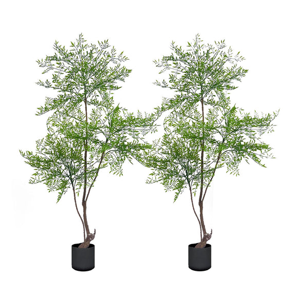 NNEAGS 2X 150cm Nandina Heavenly Bamboo Tree Artificial Plant Home Accent Decor