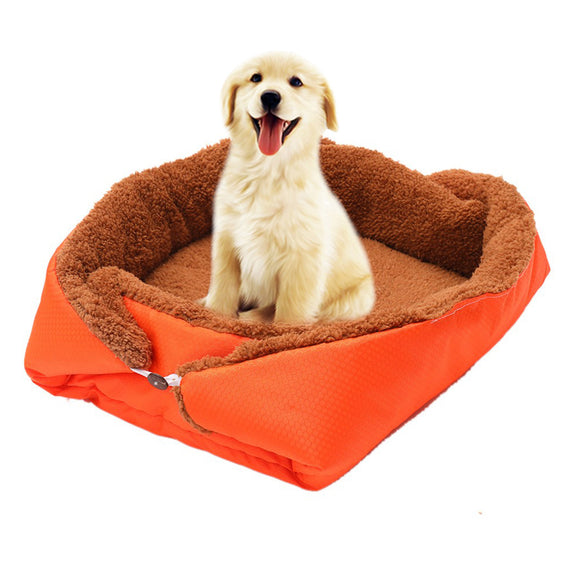 NNEAGS Orange Dual-purpose Cushion Nest Cat Dog Bed Warm Plush Kennel Mat Pet Home Travel Essentials