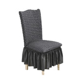 NNEAGS Dark Grey Chair Cover Seat Protector with Ruffle Skirt Stretch Slipcover Wedding Party Home Decor