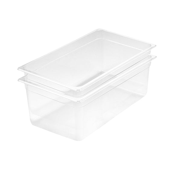 NNEAGS 200mm Clear Gastronorm GN Pan 1/1 Food Tray Storage Bundle of 2