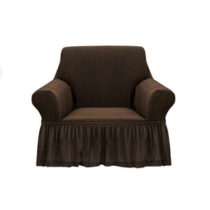 NNEAGS 1-Seater Coffee Sofa Cover with Ruffled Skirt Couch Protector High Stretch Lounge Slipcover Home Decor