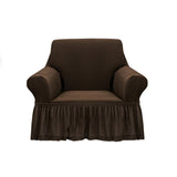 NNEAGS 1-Seater Coffee Sofa Cover with Ruffled Skirt Couch Protector High Stretch Lounge Slipcover Home Decor