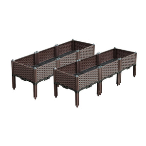 NNEAGS 2X 120cm Raised Planter Box Vegetable Herb Flower Outdoor Plastic Plants Garden Bed with Legs Deepen
