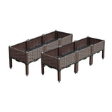 NNEAGS 2X 120cm Raised Planter Box Vegetable Herb Flower Outdoor Plastic Plants Garden Bed with Legs Deepen