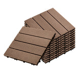 NNEAGS 11 pcs Light Chocolate DIY Wooden Composite Decking Tiles Garden Outdoor Backyard Flooring Home Decor