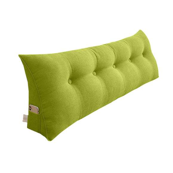 NNEAGS 100cm Green Triangular Wedge Bed Pillow Headboard Backrest Bedside Tatami Cushion Home Decor