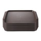 NNEAGS Rectangular Serving Tray Heavy Duty Waterproof Stackable Plastic Food Snack Pan Set of 10 Coffee