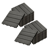 NNEAGS 2X 11 pcs Grey DIY Wooden Composite Decking Tiles Garden Outdoor Backyard Flooring Home Decor