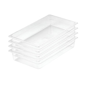 NNEAGS 100mm Clear Gastronorm GN Pan 1/1 Food Tray Storage Bundle of 4