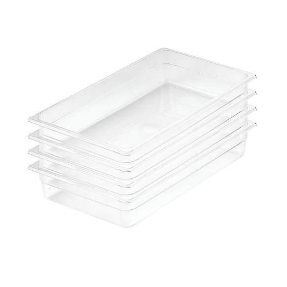 NNEAGS 100mm Clear Gastronorm GN Pan 1/1 Food Tray Storage Bundle of 4