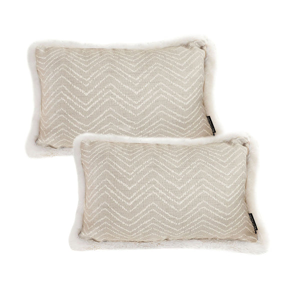 NNEAGS 2X 30cm Wabi-sabi Cushion Herringbone Lumbar Throw  Pillow