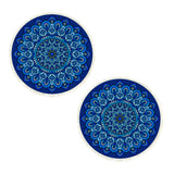 NNEAGS 2X 90cm Blue Mandala Round Carpet for Living Room Bedroom Anti-slip Doormat, Home Decor