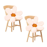 NNEAGS 2X White Daisy Flower Shape Cushion Soft Leaning Bedside Pad Floor Plush Pillow Home Decor