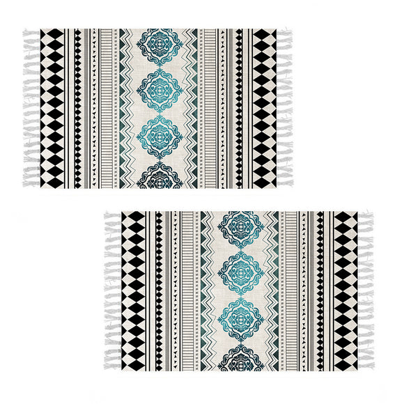 NNEAGS 2X 90cm Boho Bathroom Rug Vintage Kitchen Area Runner Rugs, Home Decor