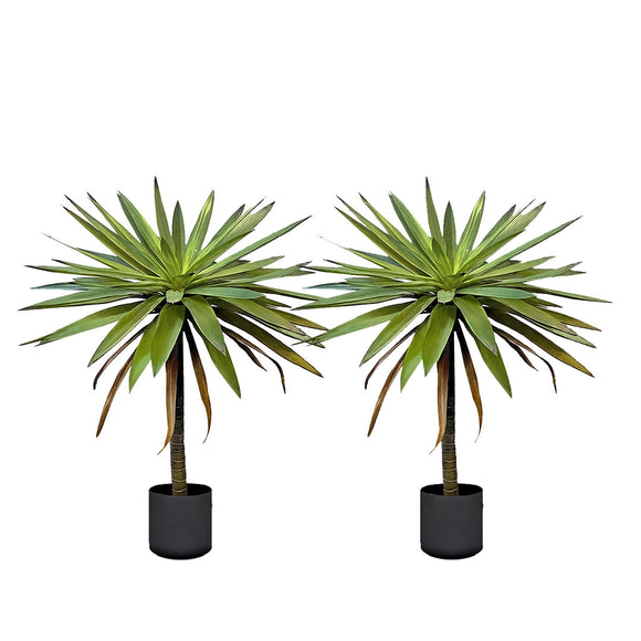 NNEAGS 2X  90cm Yucca Tree Giant Palm Lily Living Room Artificial Plant Home Accent Decor