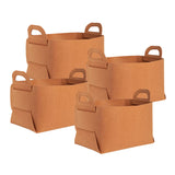NNEAGS 4X Small Coffee Foldable Felt Storage Portable Collapsible Bag Home Office Foldable Organiser with Carry Handles