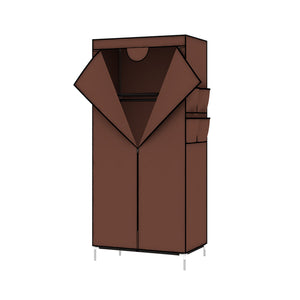 NNEAGS 75x45xcm Brown Clothes Organizer Rack with Zippered Dust Cover