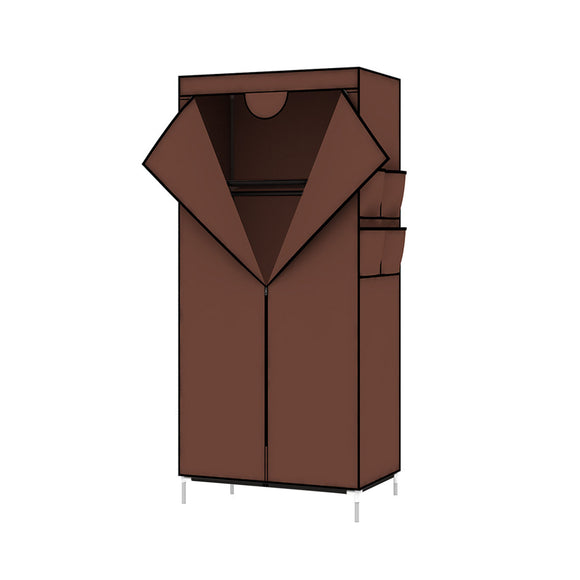 NNEAGS 75x45xcm Brown Clothes Organizer Rack with Zippered Dust Cover