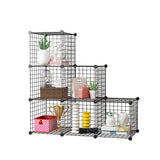 NNEAGS Black Portable 6-Cube 3 Column Storage Organiser Foldable DIY Modular Grid Space Saving Shelf