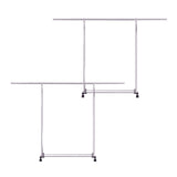 NNEAGS 2X  240cm Stainless Steel Floor-Standing Clothes Rack - Durable and Space-Saving Laundry Organizer