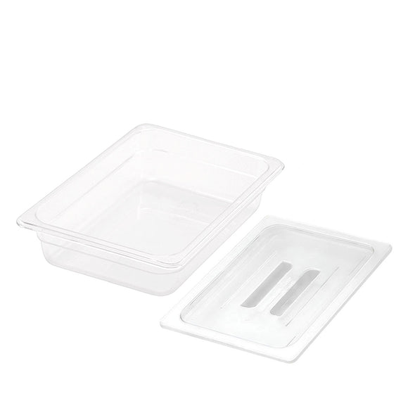 NNEAGS 65mm Clear Gastronorm GN Pan 1/2 Food Tray Storage with Lid