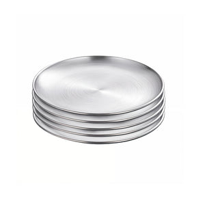 NNEAGS 23cm Premium Silver Grilling Plate - Durable, Heat-Resistant, Perfect for BBQs and Outdoor Cooking Kitchen Essential
