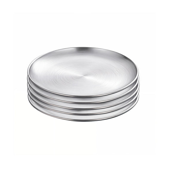 NNEAGS 23cm Premium Silver Grilling Plate - Durable, Heat-Resistant, Perfect for BBQs and Outdoor Cooking Kitchen Essential