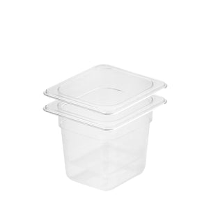 NNEAGS 150mm Clear Gastronorm GN Pan 1/6 Food Tray Storage Bundle of 2