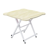 NNEAGS White Minimalist Cat Ear Folding Table Indoor Outdoor Portable Stall Desk Home Decor