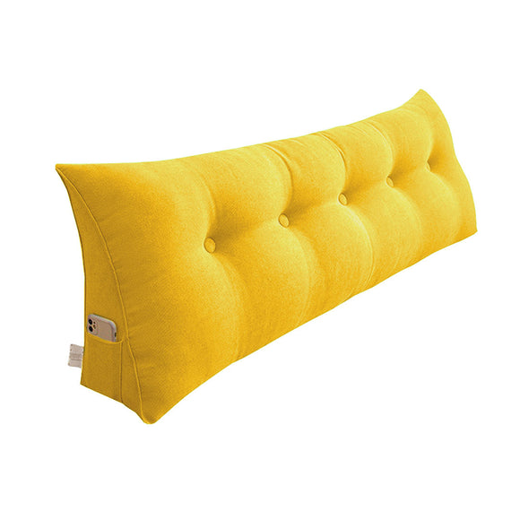 NNEAGS 150cm Yellow Triangular Wedge Bed Pillow Headboard Backrest Bedside Tatami Cushion Home Decor