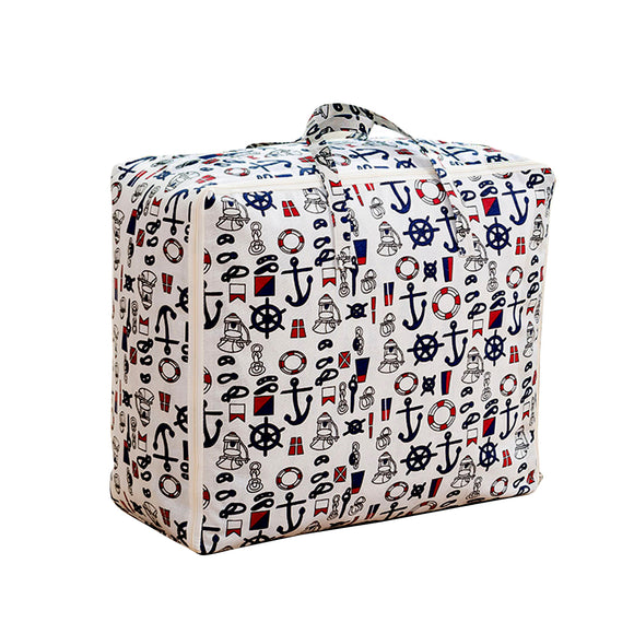 NNEAGS Nautical Icons Large Storage Luggage Bag Double Zipper Foldable Travel Organiser Essentials