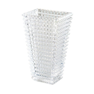 NNEAGS 22.5cm Handcrafted Clear Glass Vase, Classic Design for Home Decor