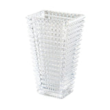 NNEAGS 22.5cm Handcrafted Clear Glass Vase, Classic Design for Home Decor