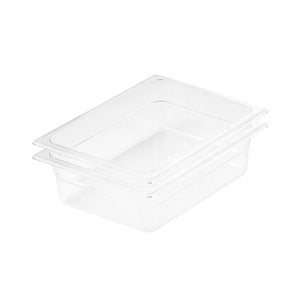 NNEAGS 150mm Clear Gastronorm GN Pan 1/2 Food Tray Storage Bundle of 2