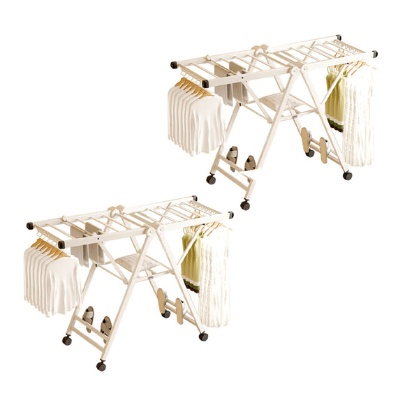 NNEAGS 2X 140cm Portable Wing Shape Clothes Drying Rack Foldable Space-Saving Laundry Holder