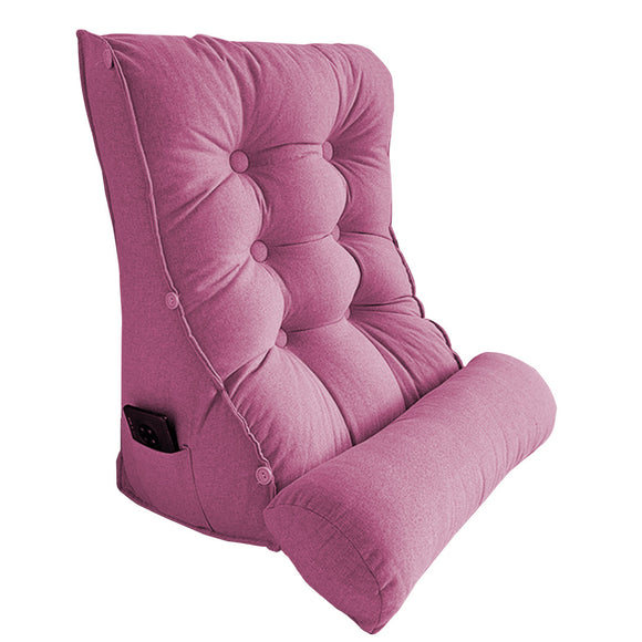 NNEAGS 60cm Magenta Triangular Wedge Lumbar Pillow Headboard Backrest Sofa Bed Cushion Home Decor