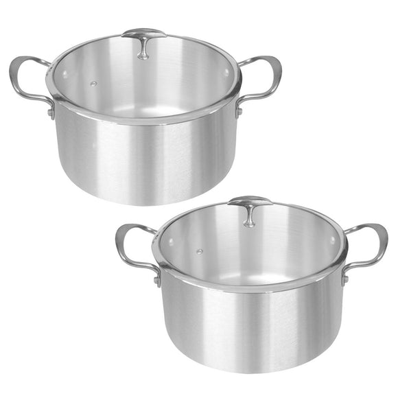 NNEAGS 2X Stainless Steel 32cm Casserole With Lid Induction Cookware