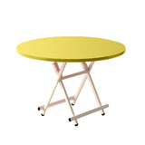 NNEAGS Yellow Dining Table Portable Round Surface Space Saving Folding Desk Home Decor
