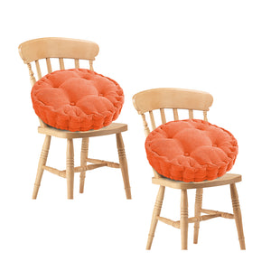 NNEAGS 2X Orange Round Cushion Soft Leaning Plush Backrest Throw Seat Pillow Home Office Decor