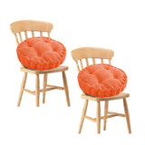 NNEAGS 2X Orange Round Cushion Soft Leaning Plush Backrest Throw Seat Pillow Home Office Decor