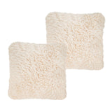 NNEAGS 2X 50CM Beige Pillow Plush Sofa Cushion, Soft Fabric, Modern Couch Velvet, Decorative Throw Pillow