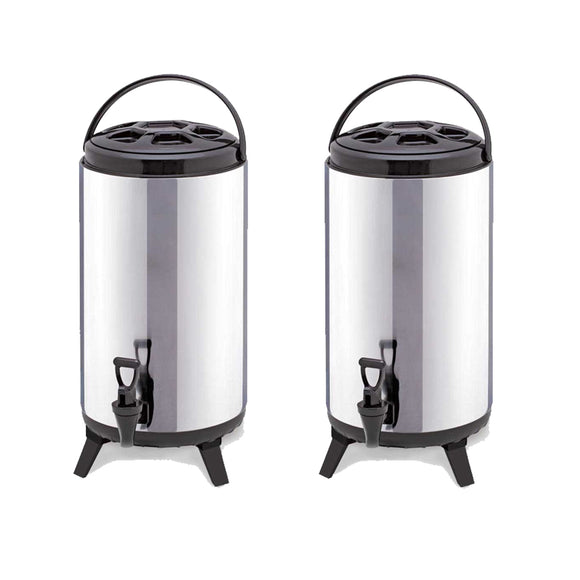 NNEAGS 2X 18L Portable Insulated Cold/Heat Coffee Tea Beer Barrel Brew Pot With Dispenser